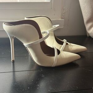 Malone Souliers Cream Pointed-Toe Mules